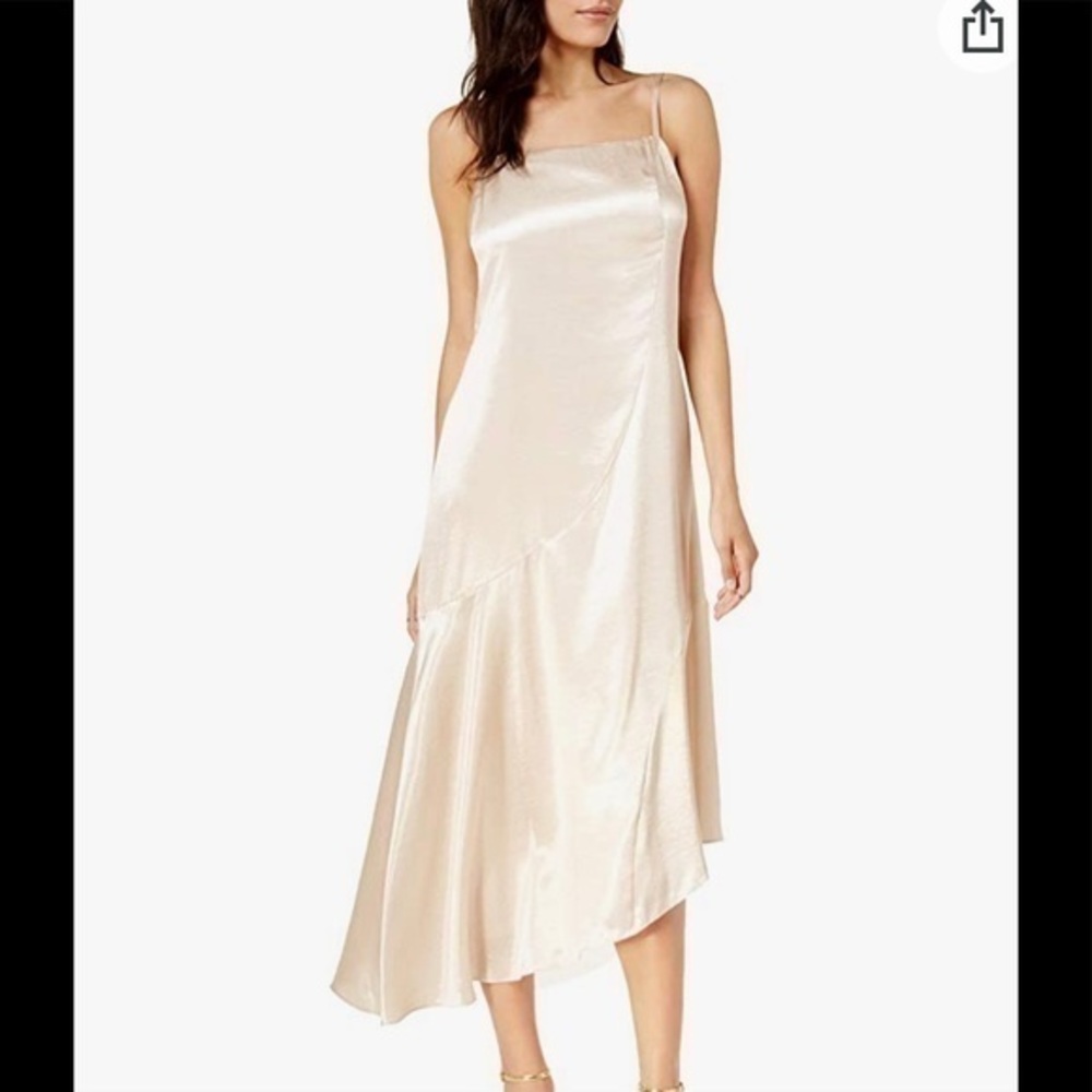Rachel Roy blush satin asymmetrical slip dress